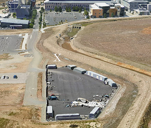 X marks the spot where the new research greenhouses are slated to be installed this summer. 