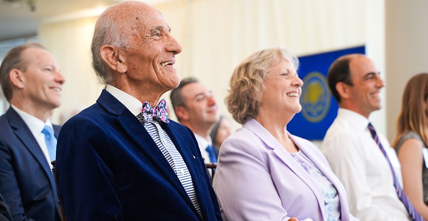 Dr. Art Kamangar and Calvin E. Bright - represented by his daughter Carol Bright Tougas - were honored with the Chancellor's Medal last week.