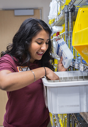 UC Merced student Manjot Kaur is a volunteer at Merced's Mercy Medical Center.