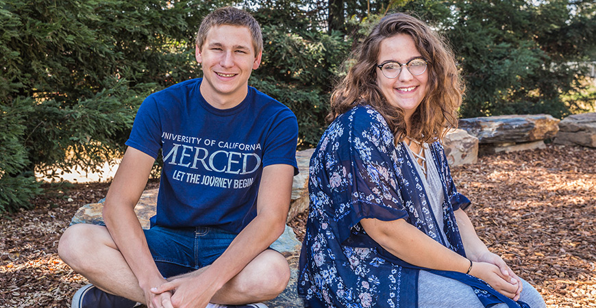 Students Michael Grey and Elspeth Beardsley.