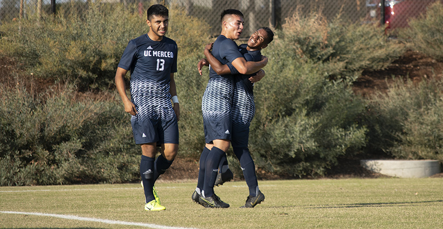 The UC Merced men's soccer team's 6-0 victory over Cal Maritime on Saturday clinched the Cal Pac title for the Bobcats.